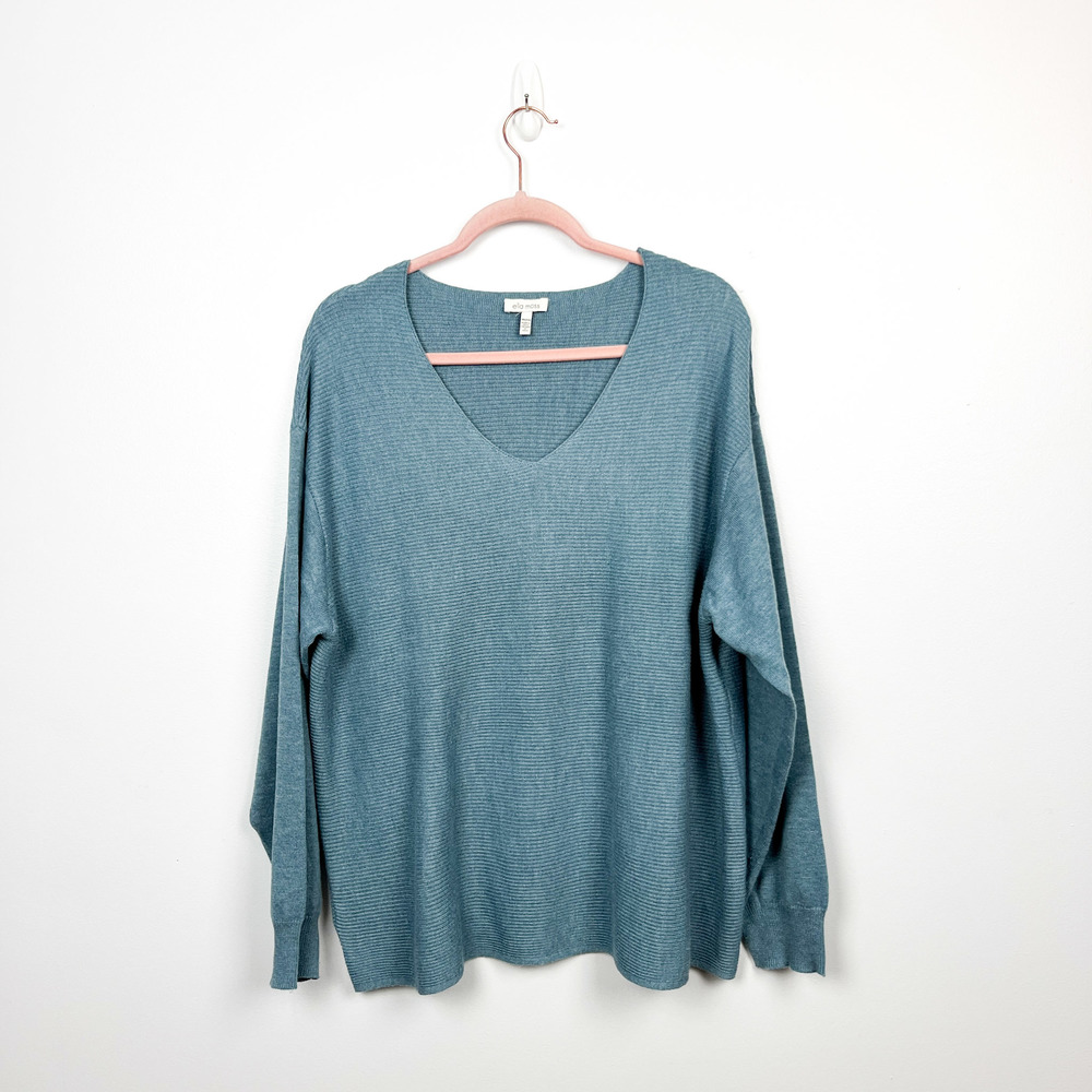 Ella Moss Long Sleeve Cozy Blue Sweater